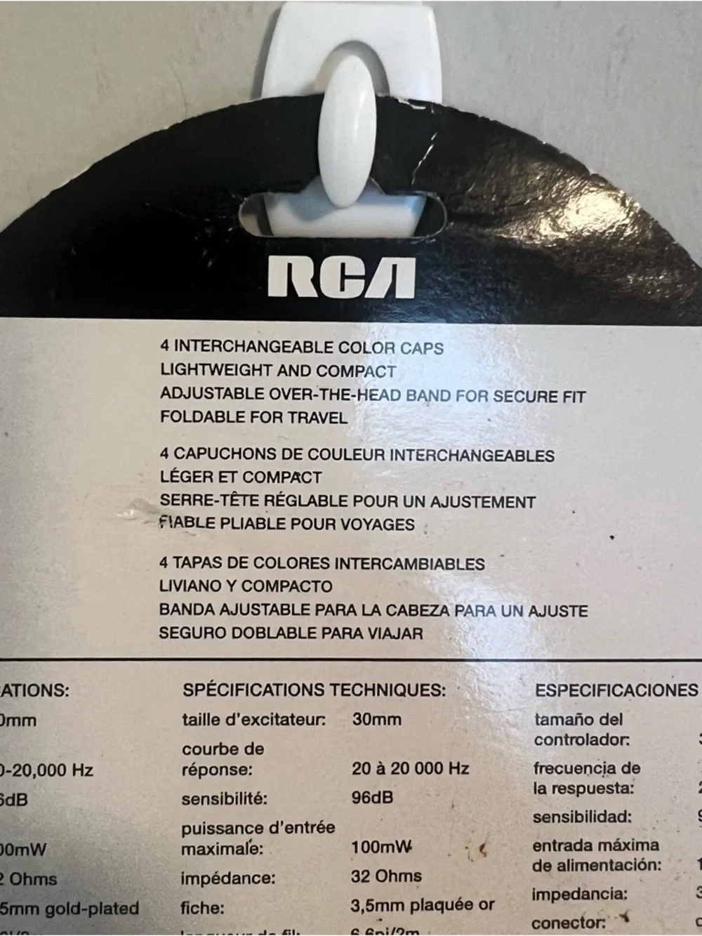 VTG RCA Foldable Silver Headphones with Interchangeable Color Caps